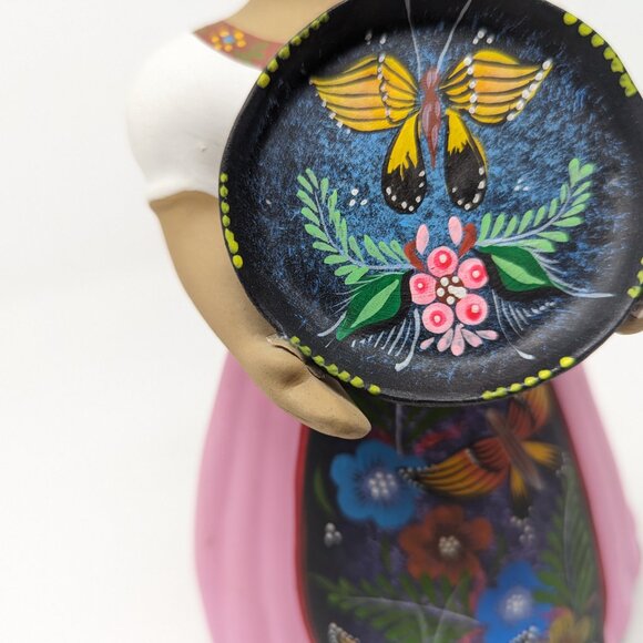 Lupita Navarro Original Mexican Folk Art Ceramic Handcrafted Hand Painted Doll - Picture 5 of 9